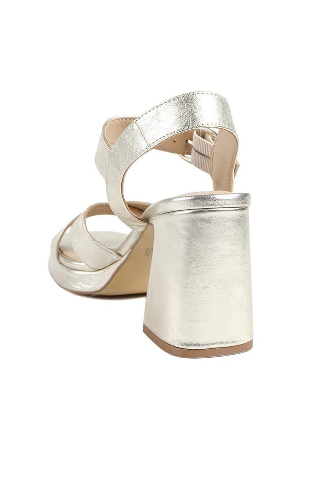 Jones Bootmaker Jones Bootmaker Women's Gladiola2 Leather Platform Sandals in Gold - 3