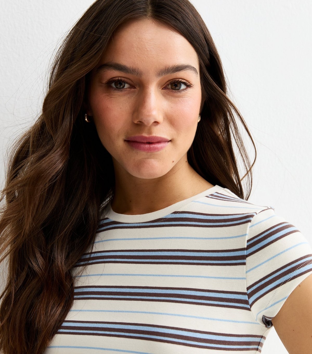 New Look Women's Petite Cream Striped Cropped Top New Look - 4