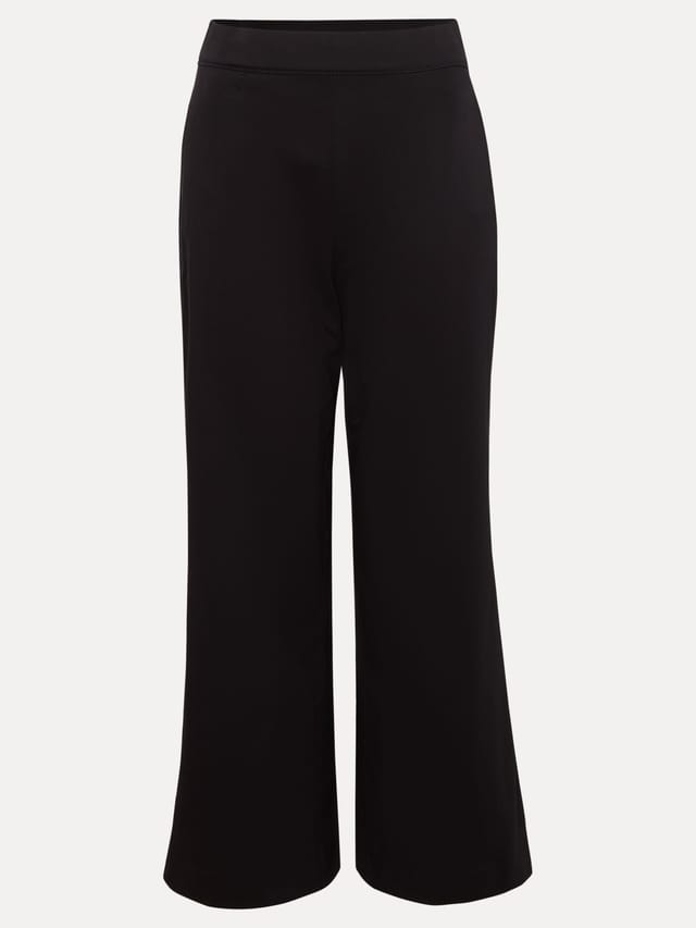 Phase Eight Phase Eight Women's High Waisted Wide Leg Cropped Trousers in Black - 2