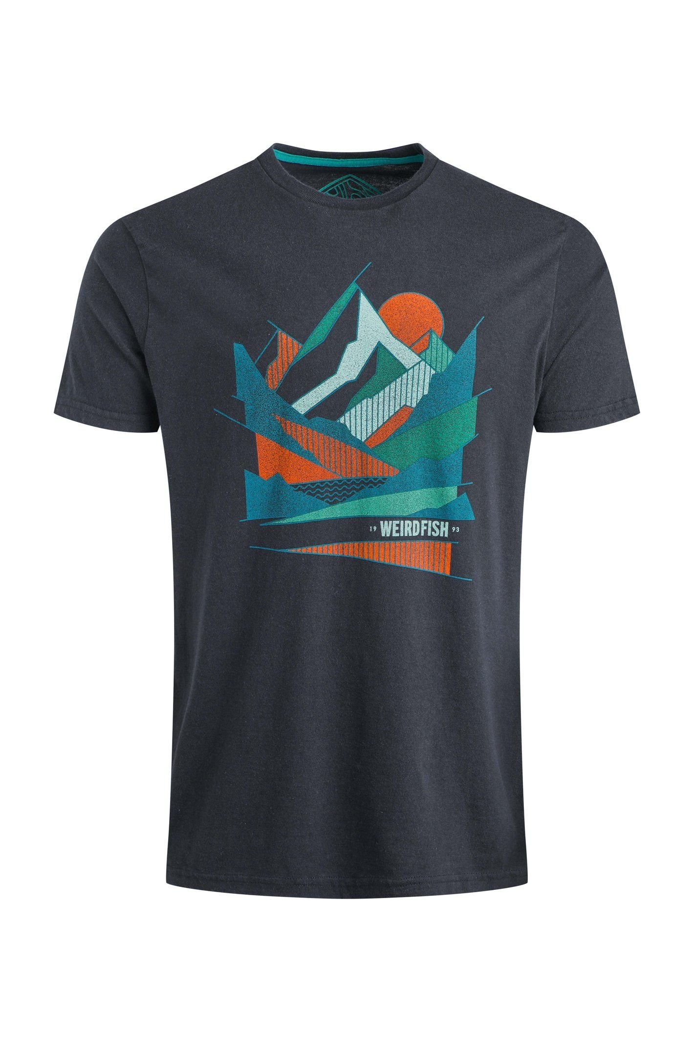 Weird Fish Weird Fish Men's Aspect Mountains Front Print Graphic T-Shirt in Black - 2