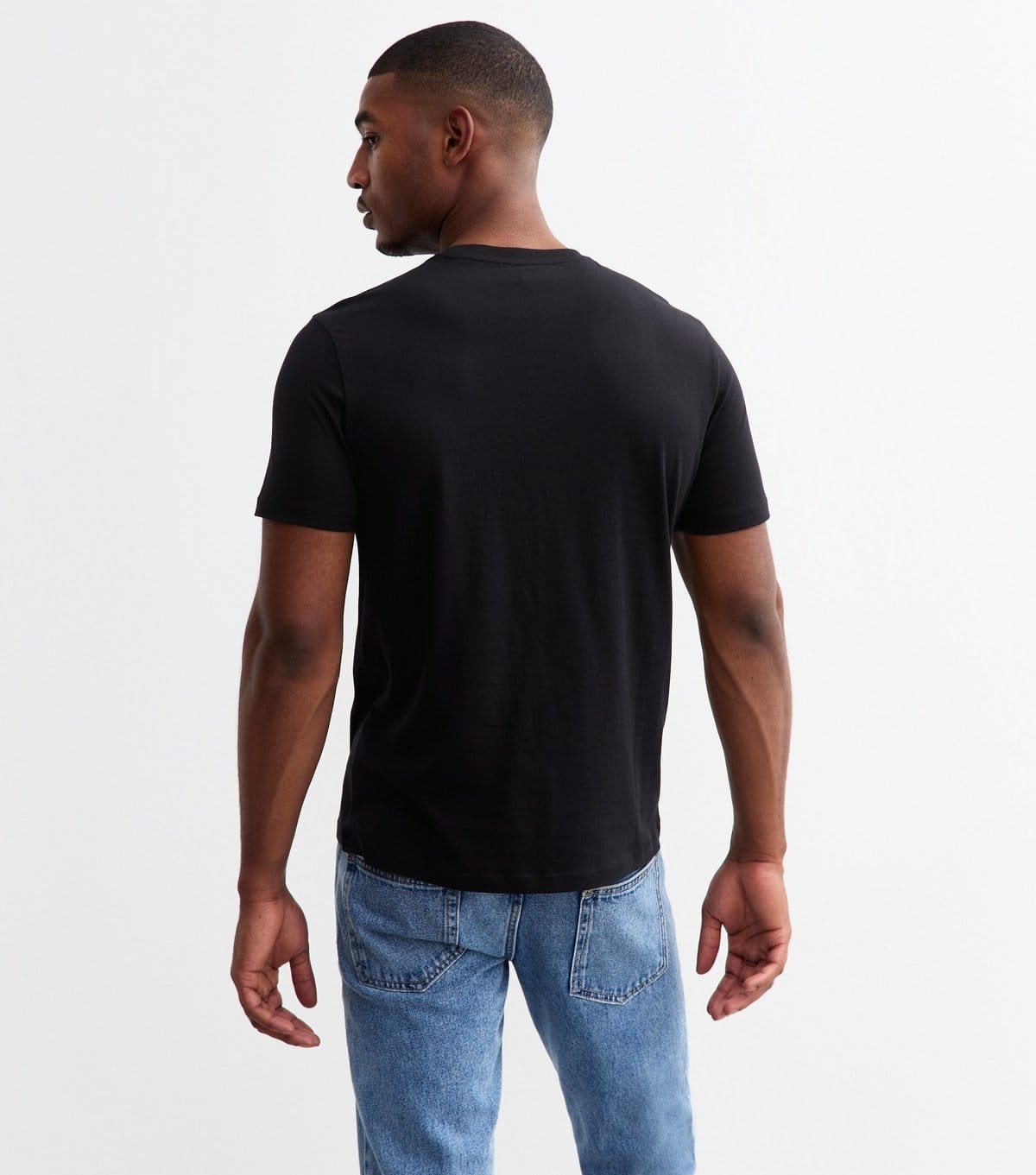 New Look Men's Black Cotton Crew Neck T-Shirt New Look - 4