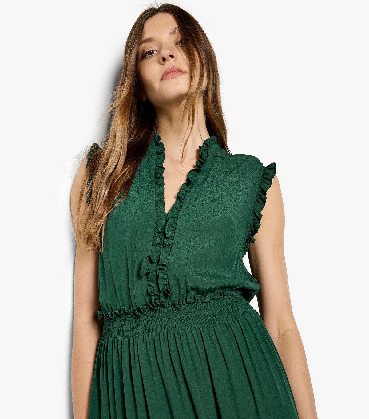 Apricot Women's Dark Green Ruffle Tiered Midi Dress Apricot New Look - 4