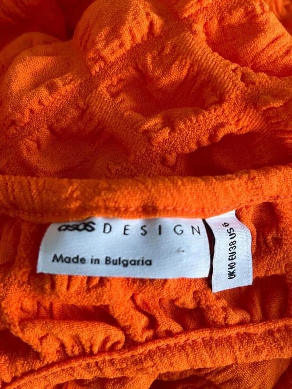 ASOS Asos Bodycon Dress Size 10 Womens EU38 Orange Backless Sleeveless Short Stretch