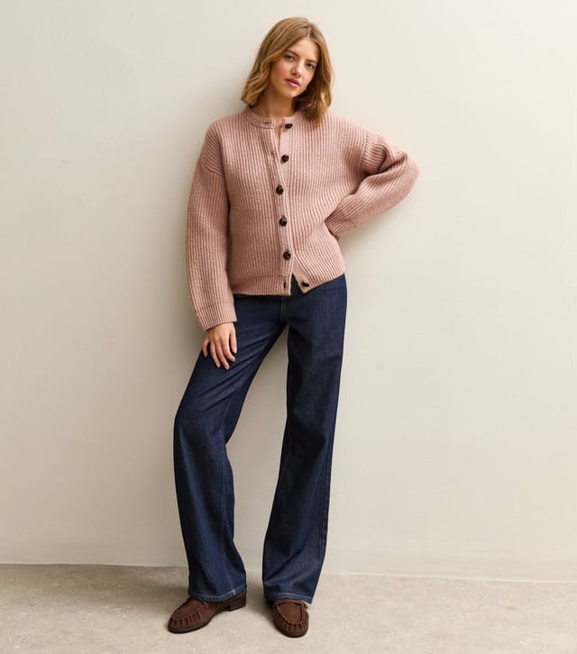 New Look Women's Mid Pink Rib Knit Cardigan New Look - 3