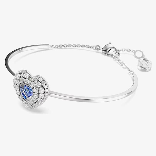 Swarovski Swarovski Women's Hyperbola Rhodium Plated Blue Heart Bracelet 5680393 - 2