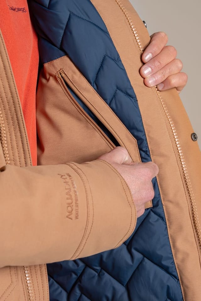 Craghoppers Craghoppers Men's Hamps Waterproof Breathable Padded Insulated Jacket in Tan - 3