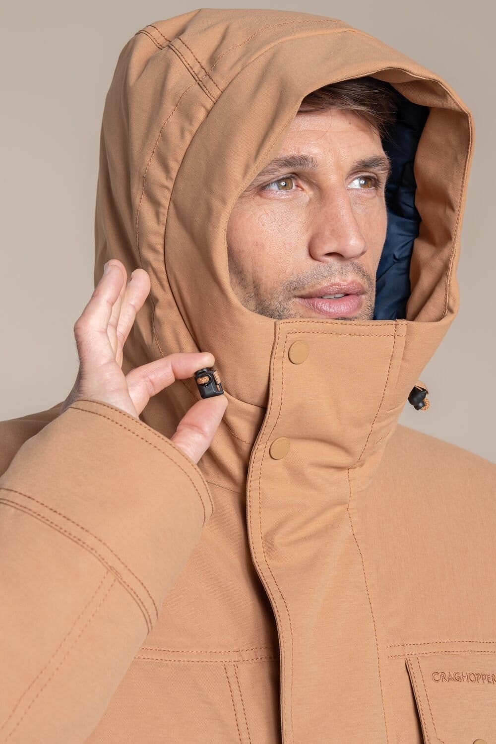 Craghoppers Craghoppers Men's Hamps Waterproof Breathable Padded Insulated Jacket in Tan - 4