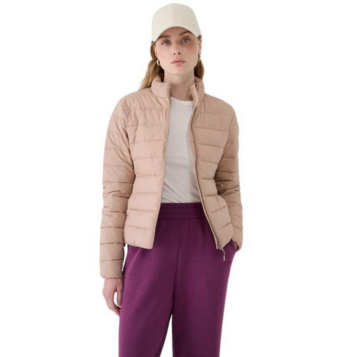 4F 4F Women's WSS25TDJAF533 Padded Jacket in Beige - 4