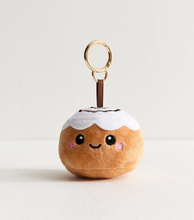 New Look Light Brown Plush Cinnamon Swirl Bag Charm New Look - 2