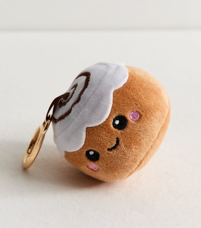 New Look Light Brown Plush Cinnamon Swirl Bag Charm New Look - 3