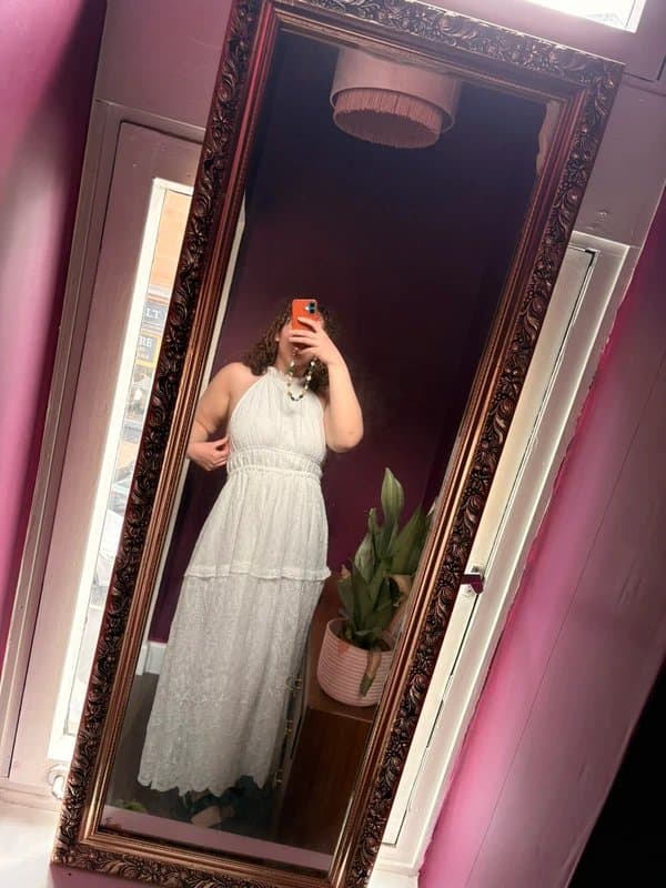 ASOS Design Broderie anglaise maxi dress - fully lined