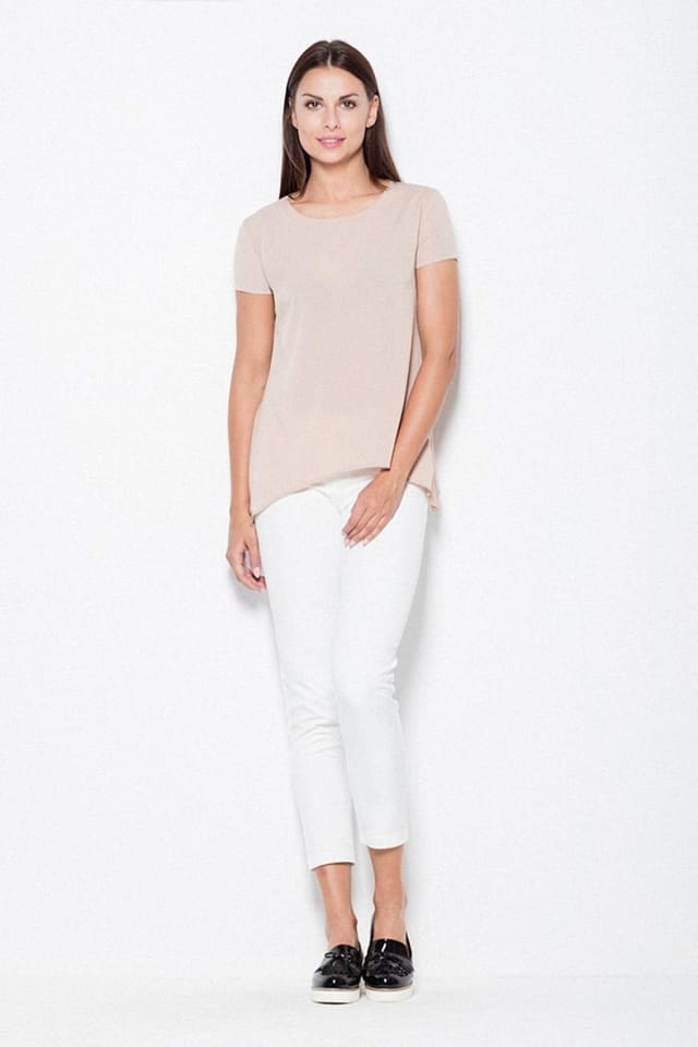 Love Lace Love Lace Women's Airy Blouse with Extended Side Panels in Beige - 2