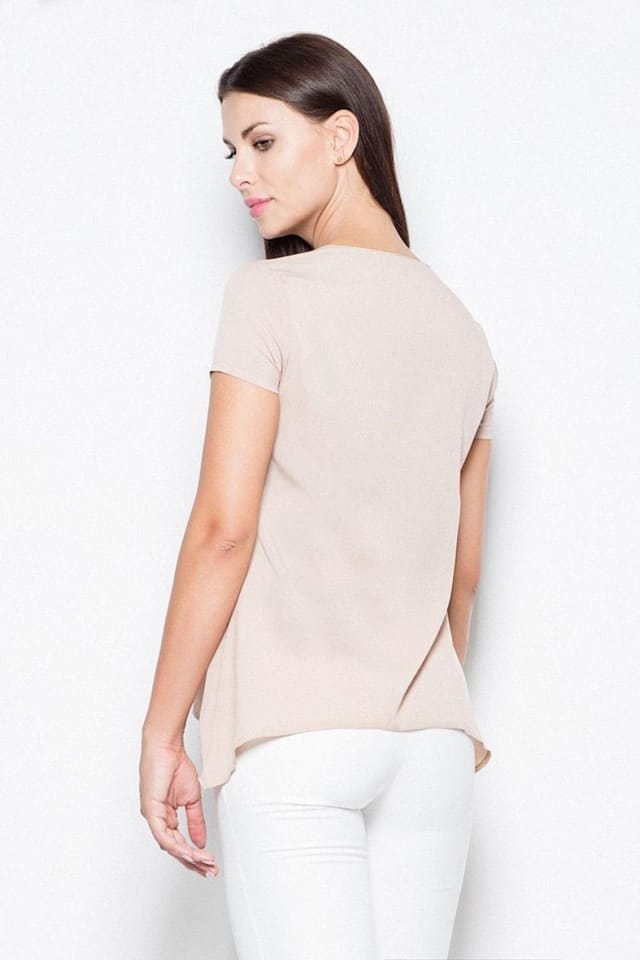Love Lace Love Lace Women's Airy Blouse with Extended Side Panels in Beige - 3