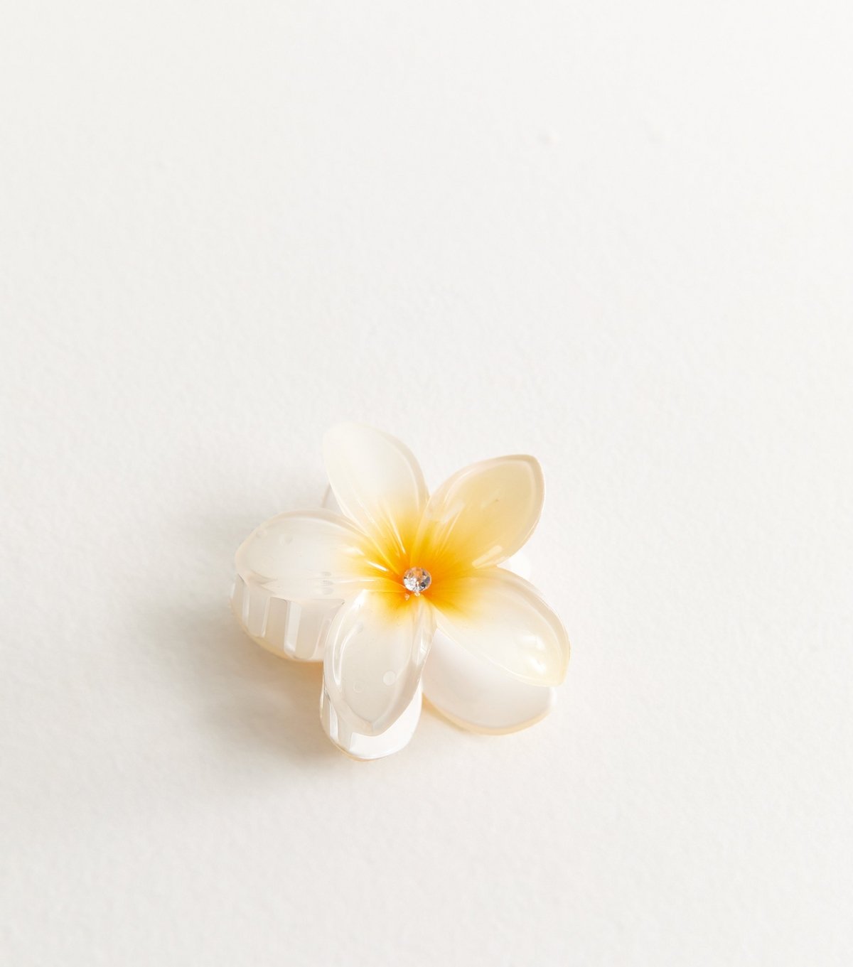 New Look White and Yellow Tropical Flower Hair Claw Clip New Look - 3