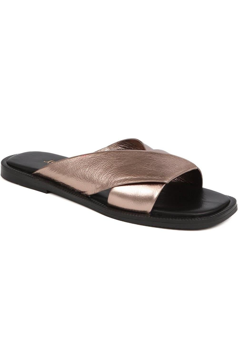 Jones Bootmaker Jones Bootmaker Women's Hazelle Flat Mule Sandals in Metallics