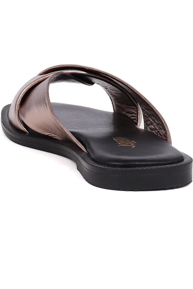 Jones Bootmaker Jones Bootmaker Women's Hazelle Flat Mule Sandals in Metallics - 3