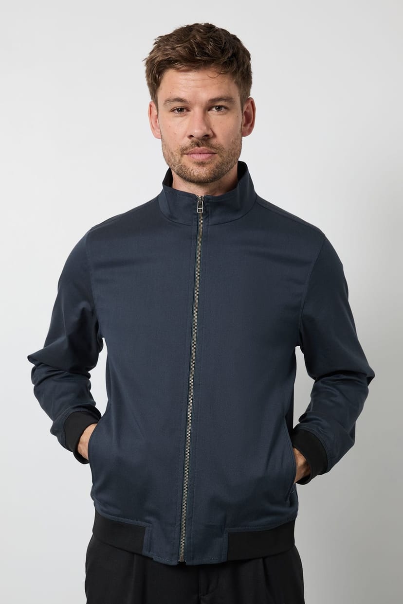 Burton 1904 Burton 1904 Men's Navy Funnel Neck Bomber Jacket - 1