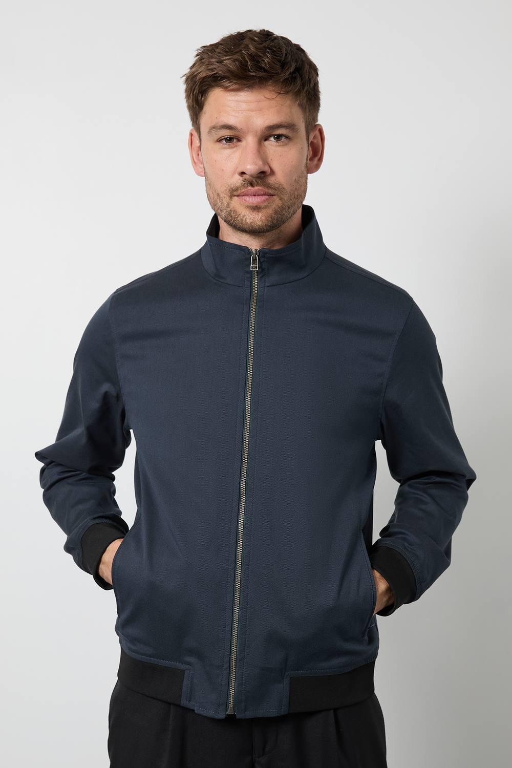 Burton 1904 Burton 1904 Men's Navy Funnel Neck Bomber Jacket - 2