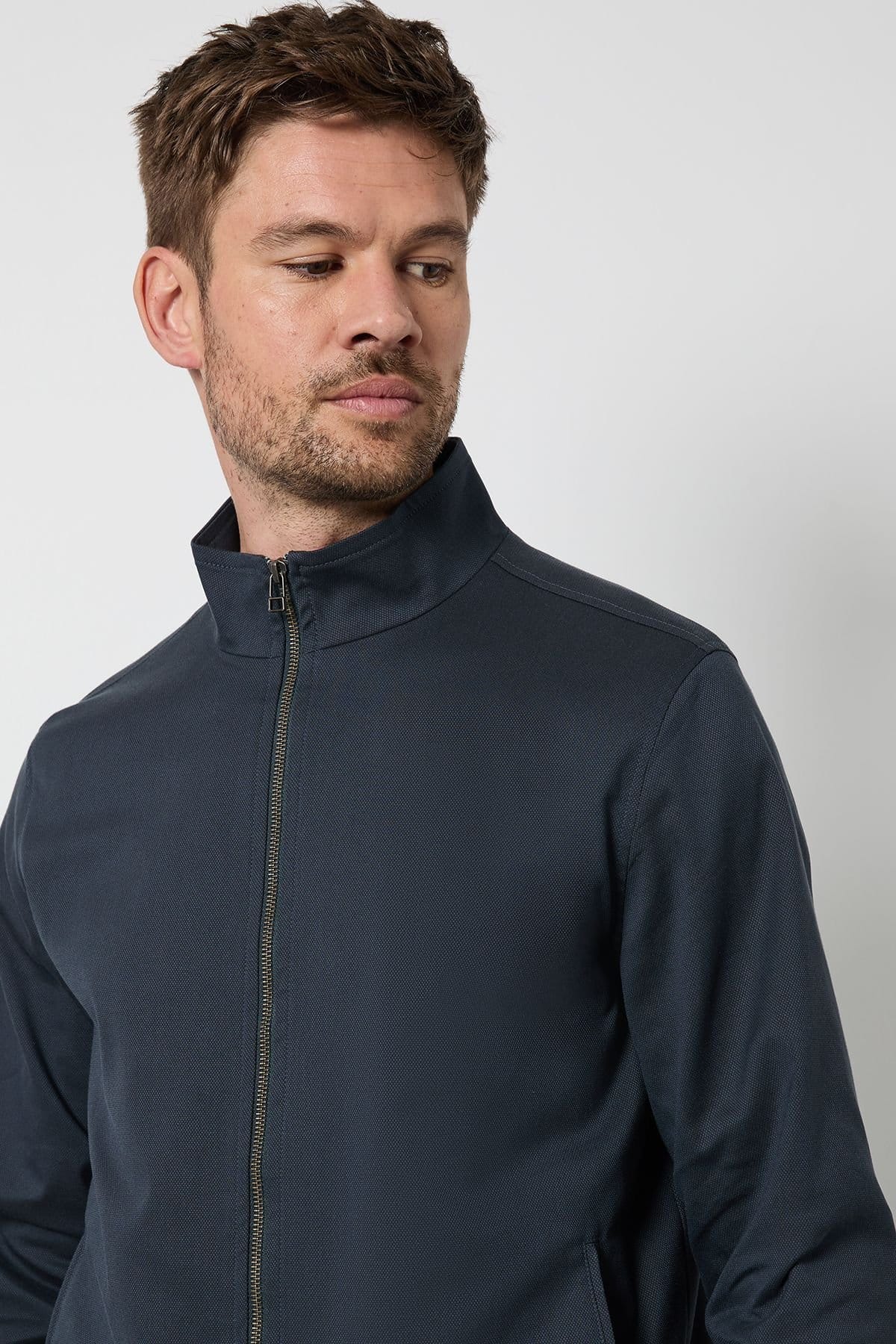 Burton 1904 Burton 1904 Men's Navy Funnel Neck Bomber Jacket - 4