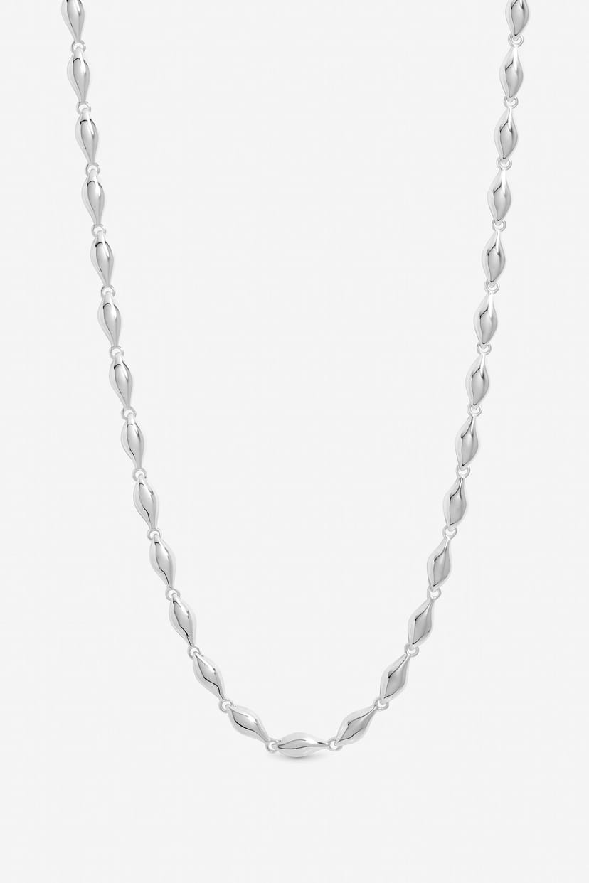 Inicio Inicio Women's Sterling Silver Plated Polished Wave Necklace - Gift Pouch - 1