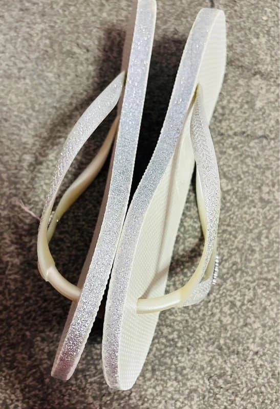 Havaianas Havaianas silver 6/7 glitter sparkle hen do 39/40 holiday party beach festival same day post