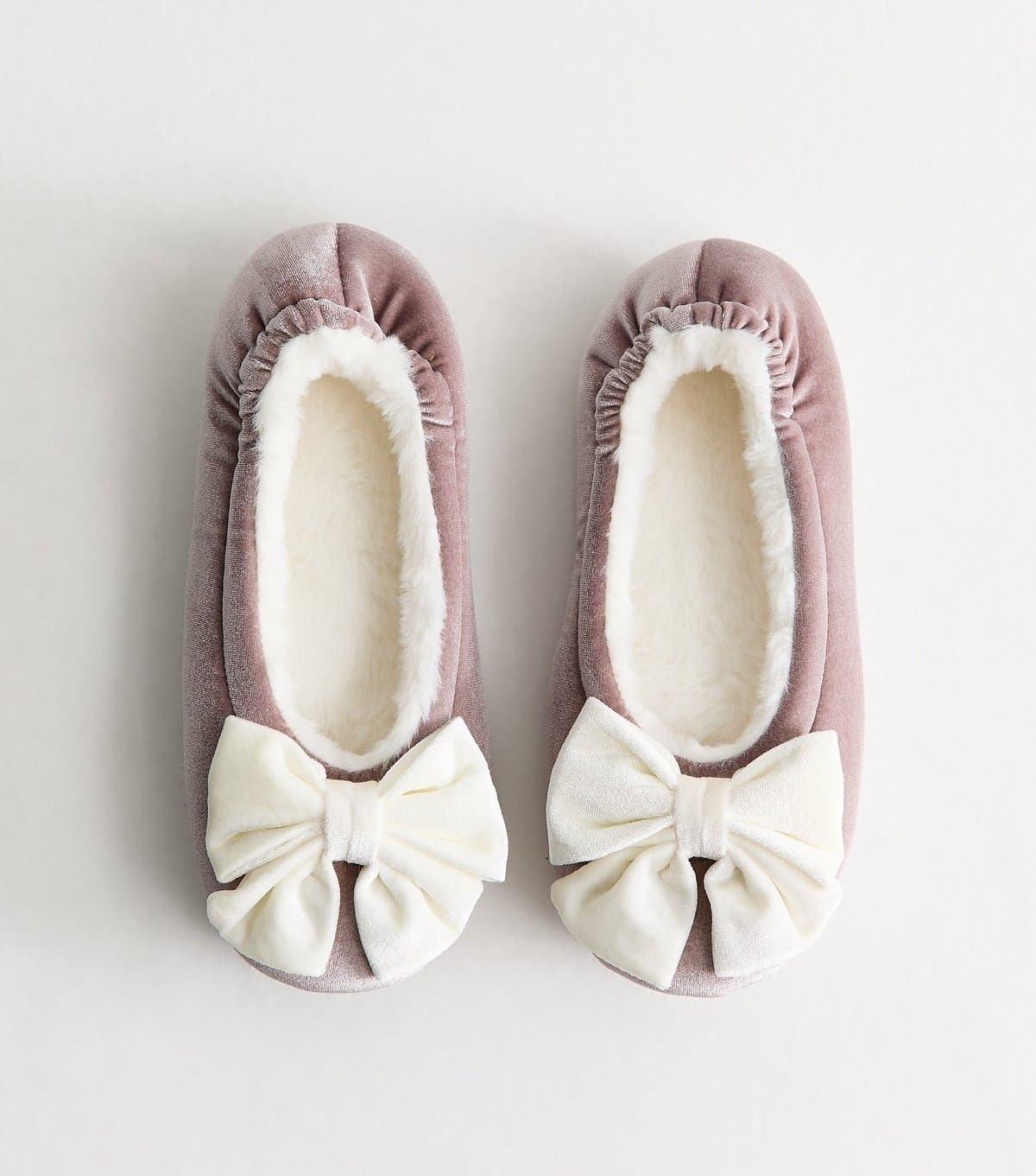 New Look New Look Purple Velvet Bow Ballet Slippers