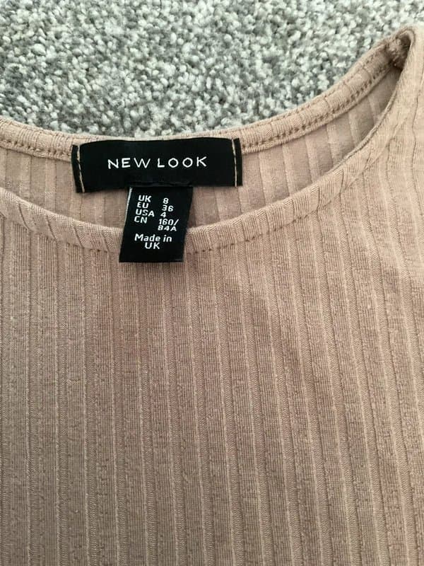 New Look Ladies ribbed beige new look bodysuit size 8