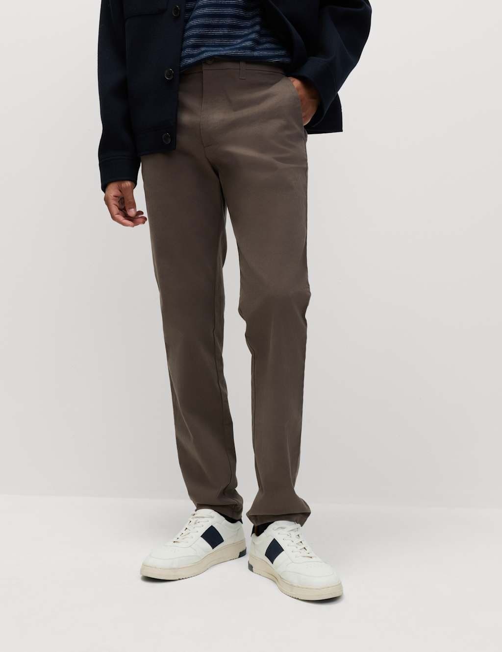 Marks & Spencer M&S Slim Fit Cotton Rich Stretch Chinos Mole