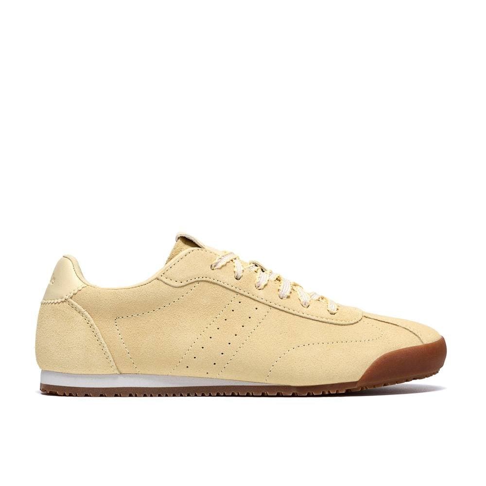 Clarks Clarks Women's Moritz Lo Pale Yellow Suede Trainers