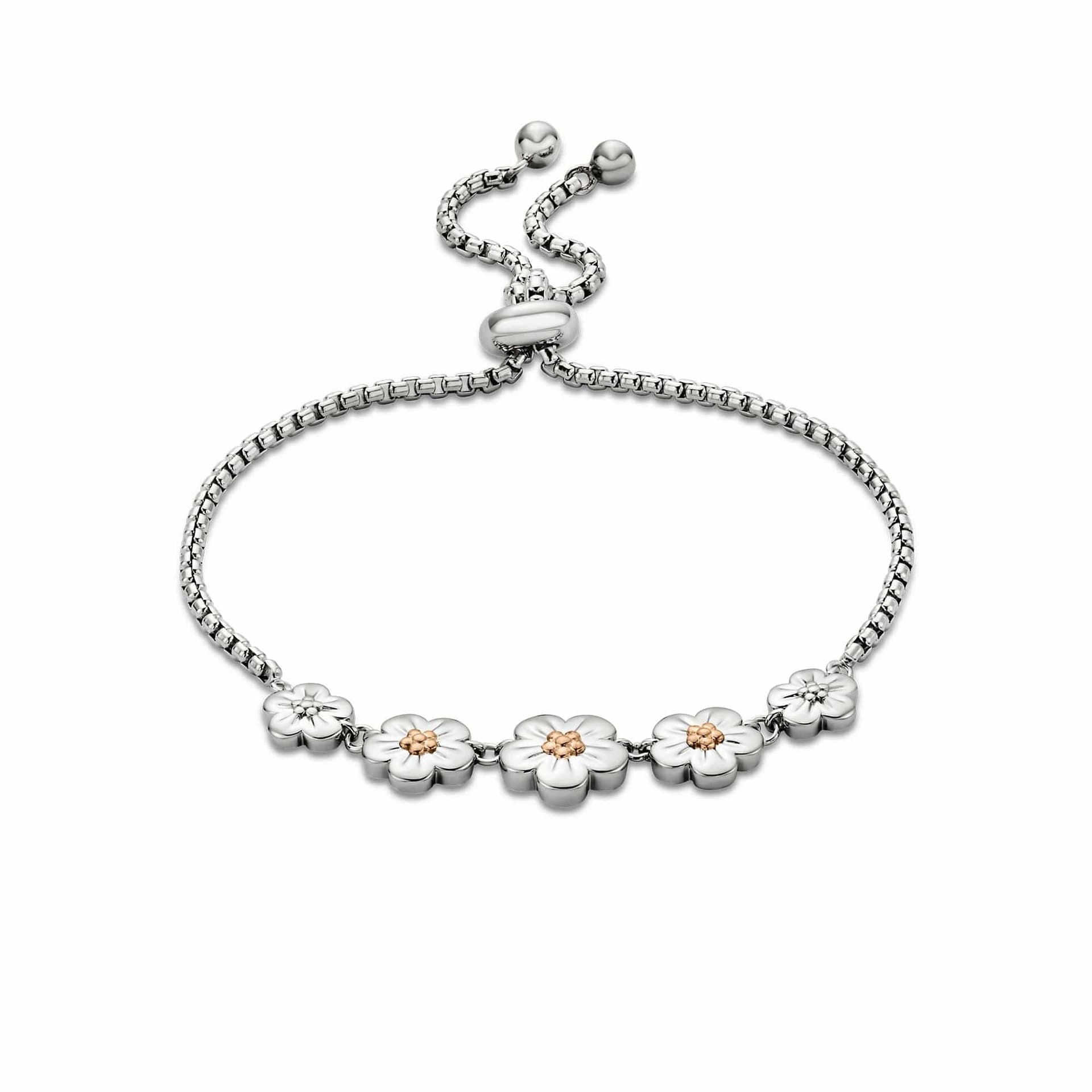 Clogau Clogau Women's Nature's Wonder Sterling Silver Forget-Me-Not Adjustable Bracelet in Metallics