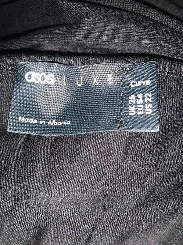 ASOS ASOS Luxe curve strappy black dress with ruched front and back size 26