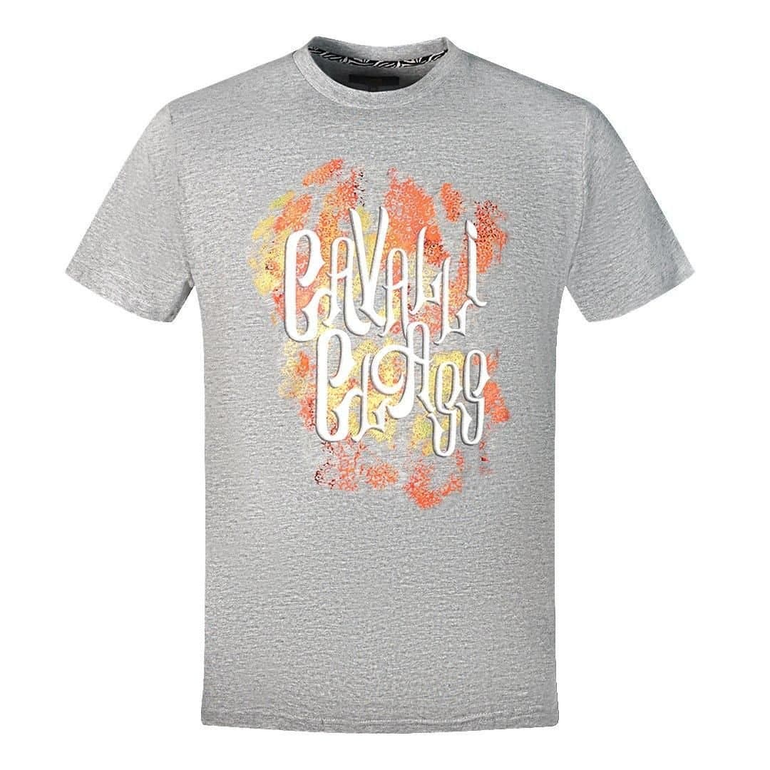 Cavalli Class Cavalli Class Men's Bold Logo Grey T-Shirt