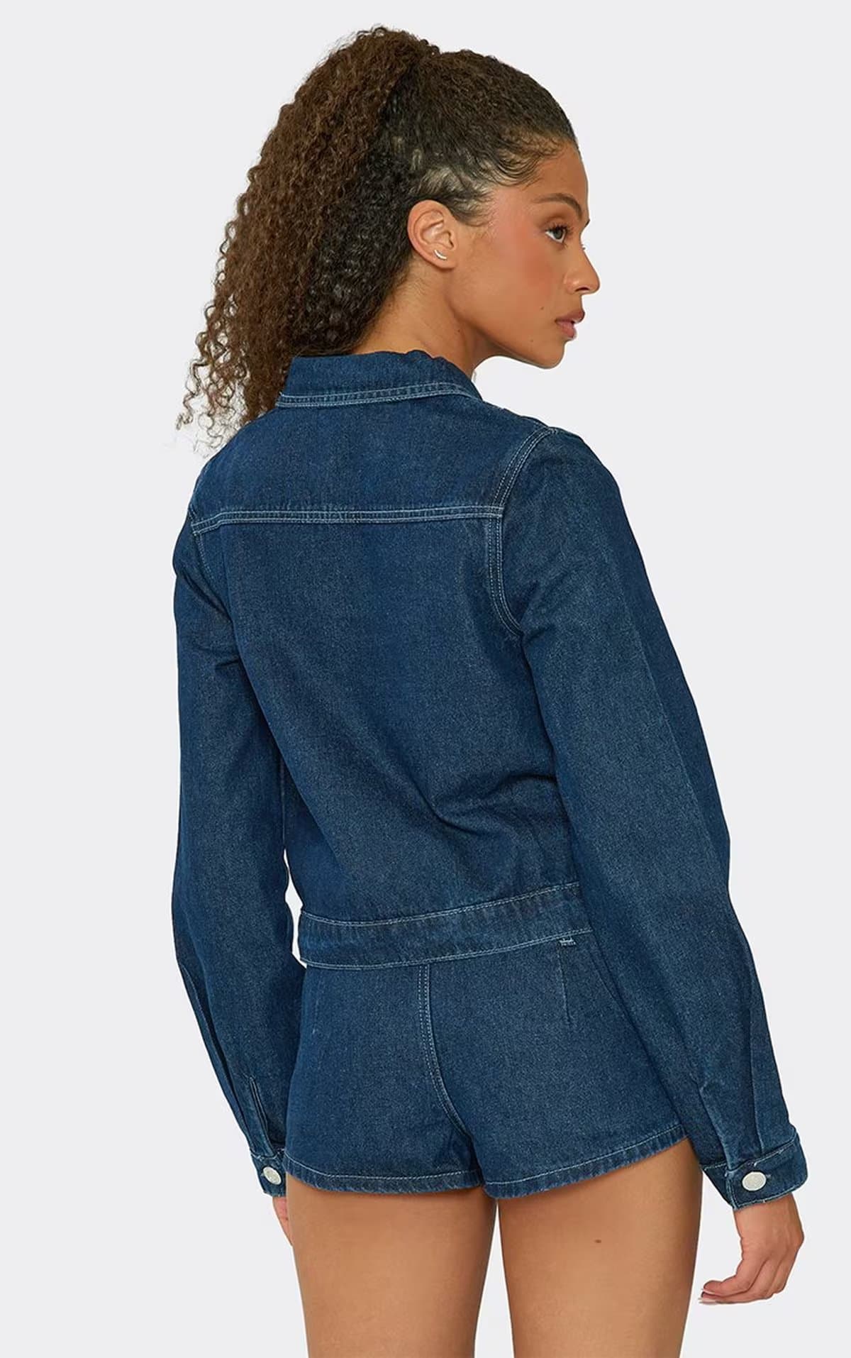 EGO Low Rise Mini Shorts In Indigo Blue Denim, Women's Size UK 6