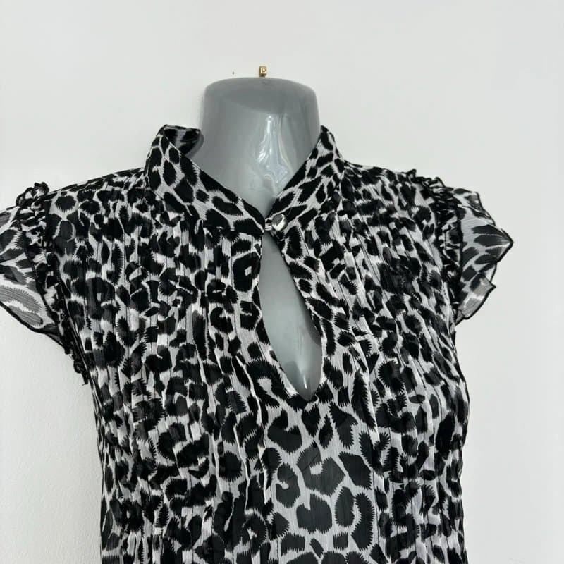 New Look 00s y2k New Look Leopard animal print sheer flowy boho hippy cami coquette top