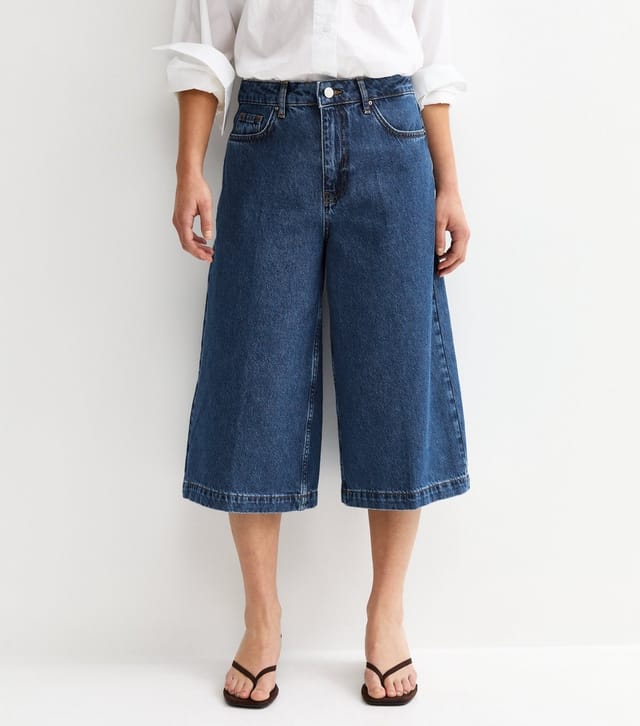New Look Women's Petite Dark Blue Denim Culottes New Look - 3