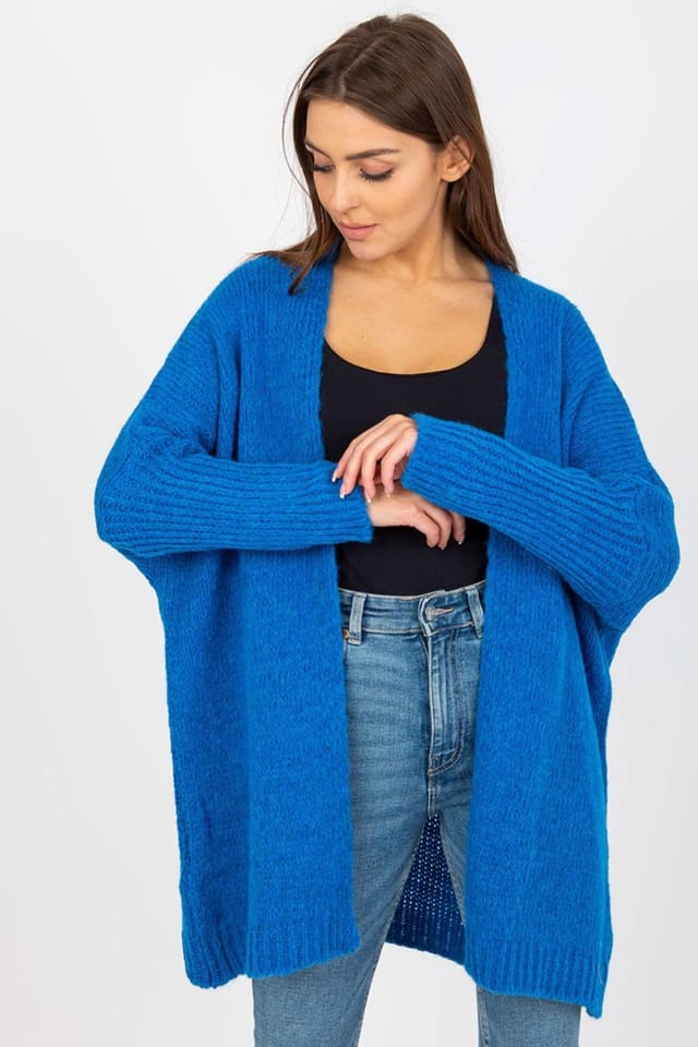 Love Lace Love Lace Women's Cardigan Open Front Wide Sleeves Back in Blue - 2