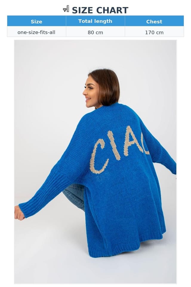 Love Lace Love Lace Women's Cardigan Open Front Wide Sleeves Back in Blue - 3