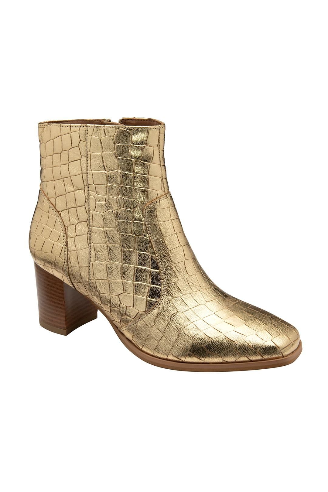Ravel Ravel Women's 'Louth' Leather Ankle Boots in Gold