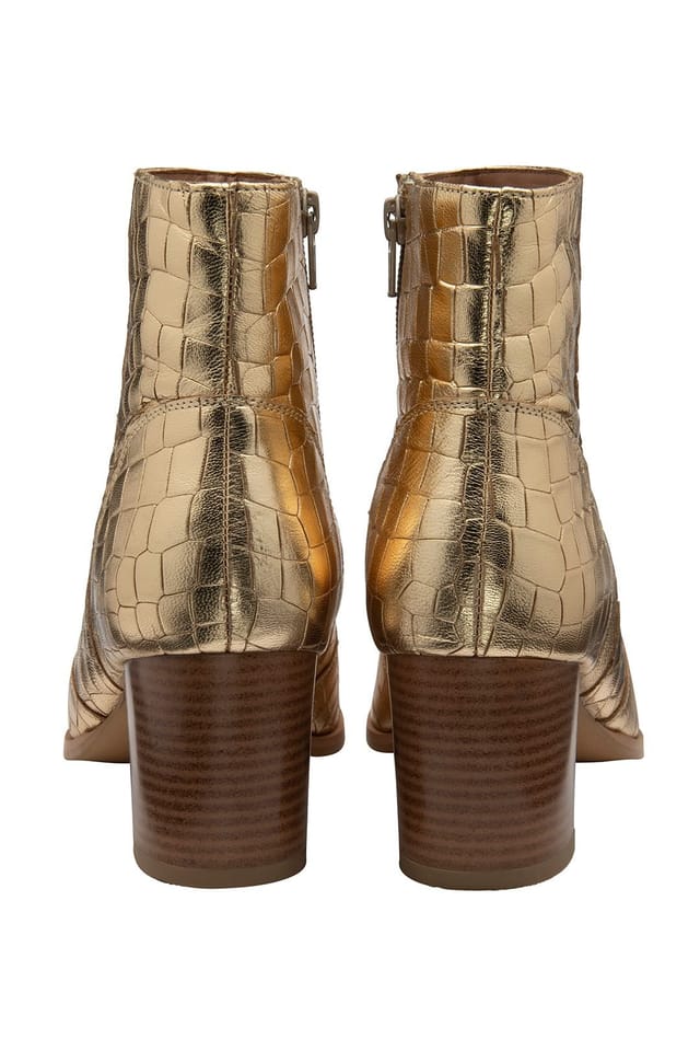 Ravel Ravel Women's 'Louth' Leather Ankle Boots in Gold - 3