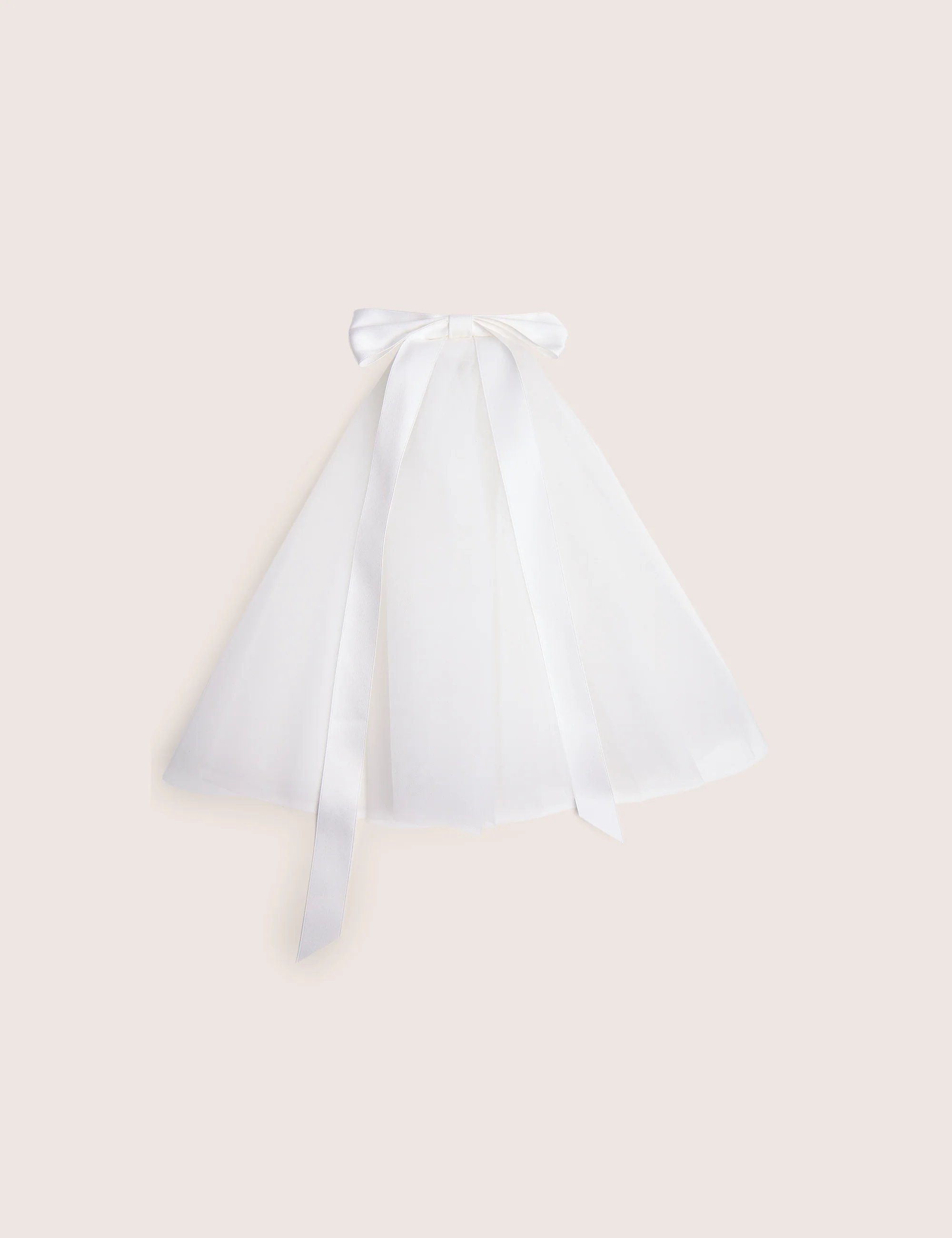 Public Desire White Mesh Clip on Veil With Bow Detail - 4