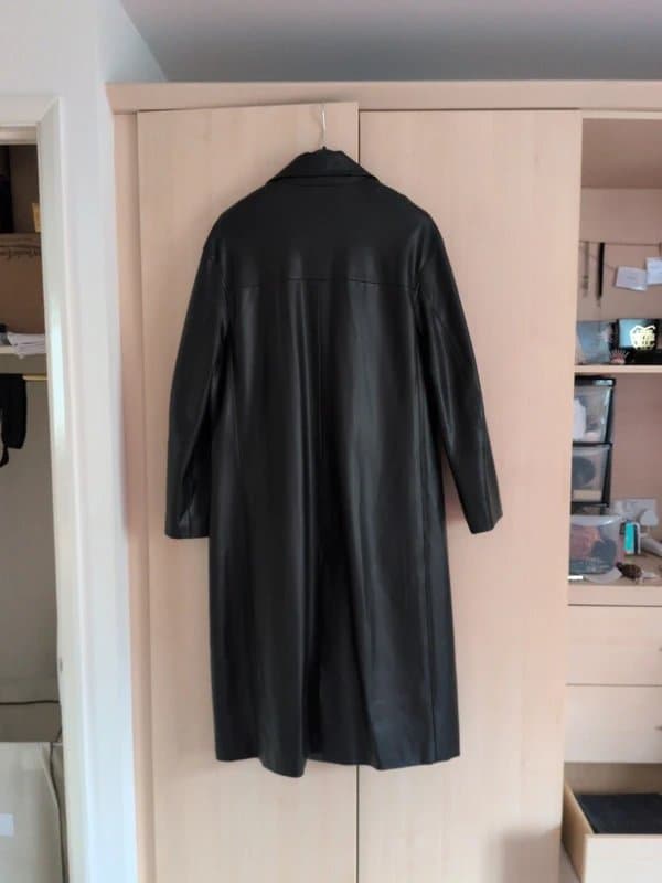 Bershka Faux Leather Trench Coat