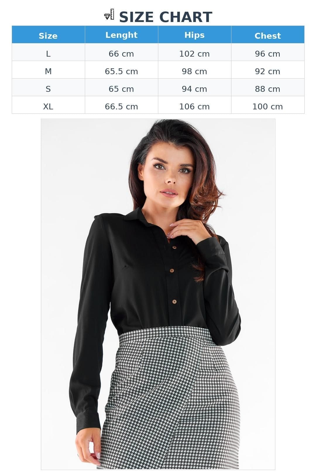 Love Lace Love Lace Women's Elegant Long Sleeve Shirt Buttoned Cuffs Poland in Black - 4