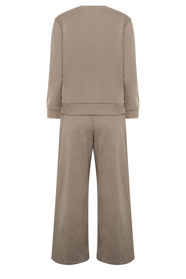 M&Co M&Co Women's Petite Sweatshirt & Joggers Set in Light Brown - 3