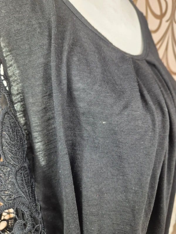 Shein Black Crochet Lace Cold Shoulder Top Size 20