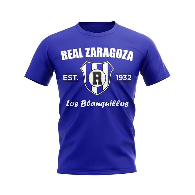 Real Zaragoza Real Zaragoza Men's Mens Established Football T-Shirt in Blue - 2