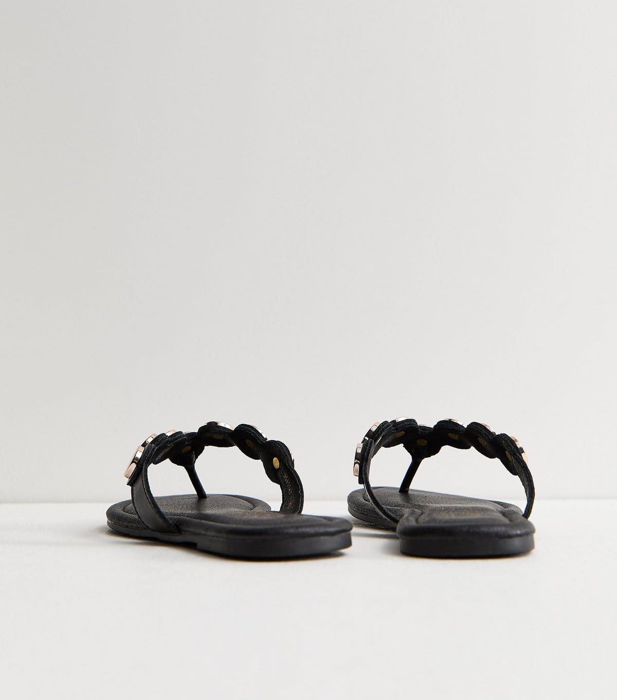 New Look Women's Black Scalloped Strap Coin Trim Sandals New Look - 4