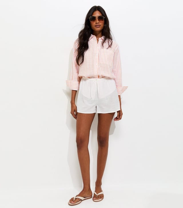 New Look Women's Orange Striped Cotton Shirt New Look - 3