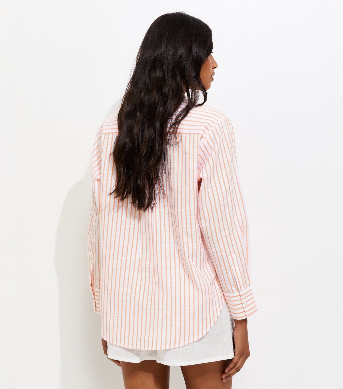 New Look Women's Orange Striped Cotton Shirt New Look - 4