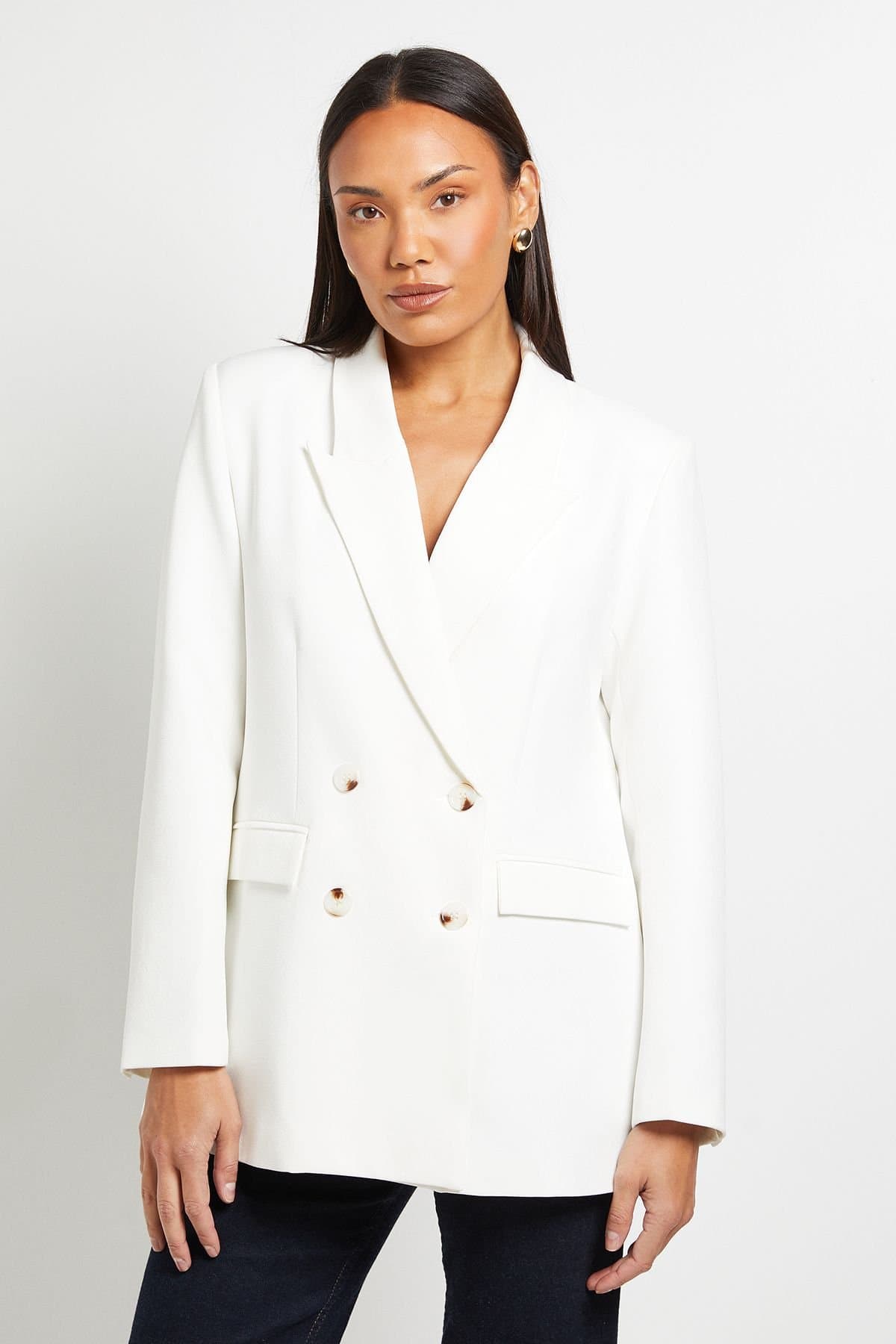 Principles Principles Women's Relaxed Double Breasted Blazer in White