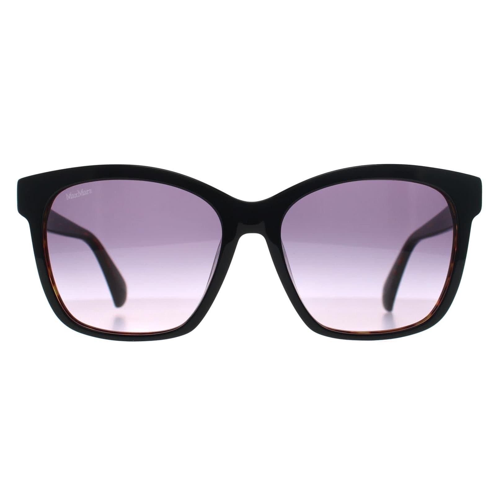 Max Mara Max Mara Women's Square Black Tortoise Smoke Grey Gradient MM0042 Logo9